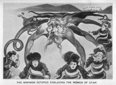 "The Mormon Octopus Enslaving the Women of Utah" political cartoon