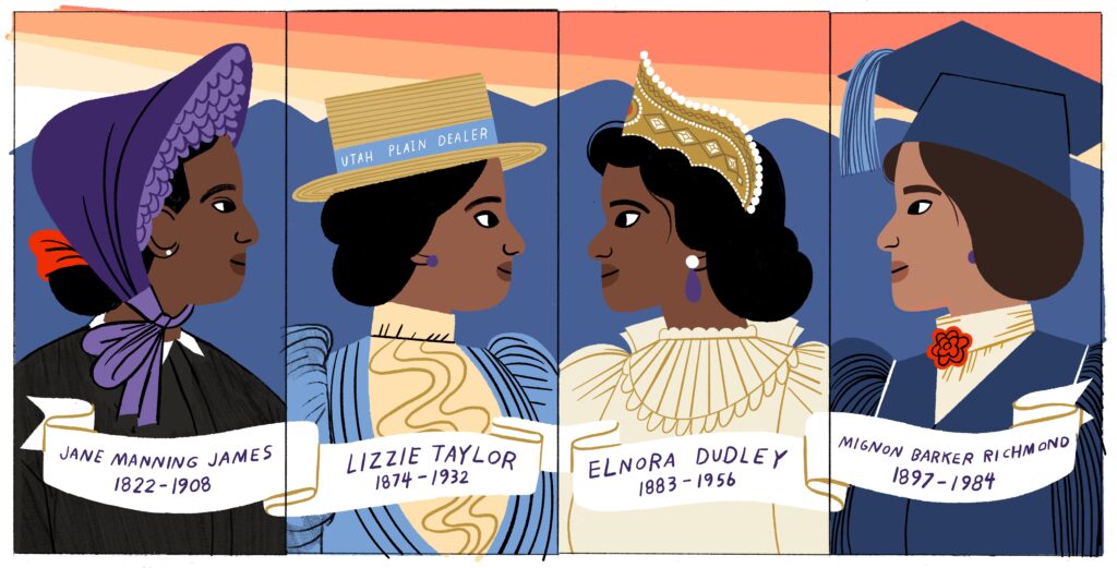 Illustration of 4 Black women wearing different hats